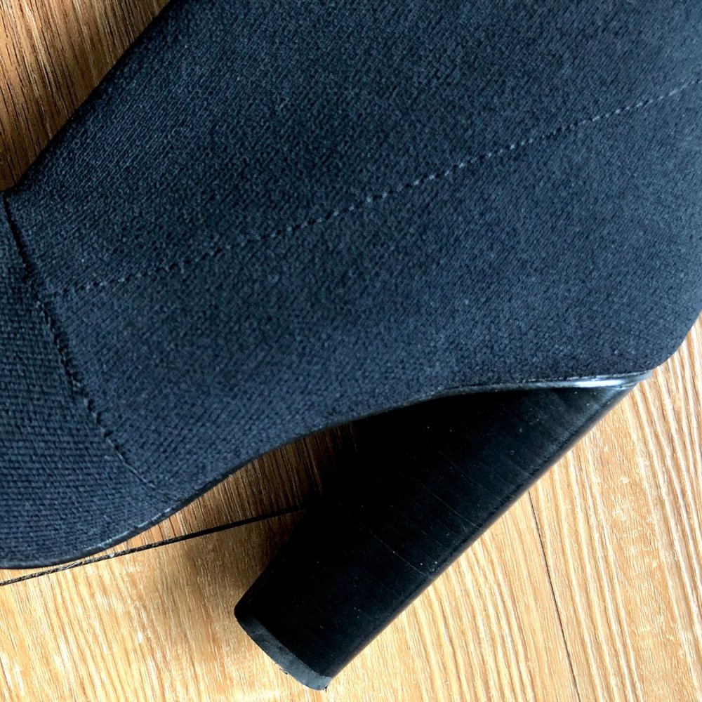 Steve Madden Black Stretch Knit Capitol Bootie - Picture 7 of 11